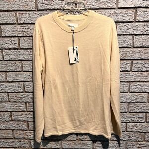 The Commons Cream Merino Wool Crewneck Sweater Mens Medium MGS10018 Ivory Knit